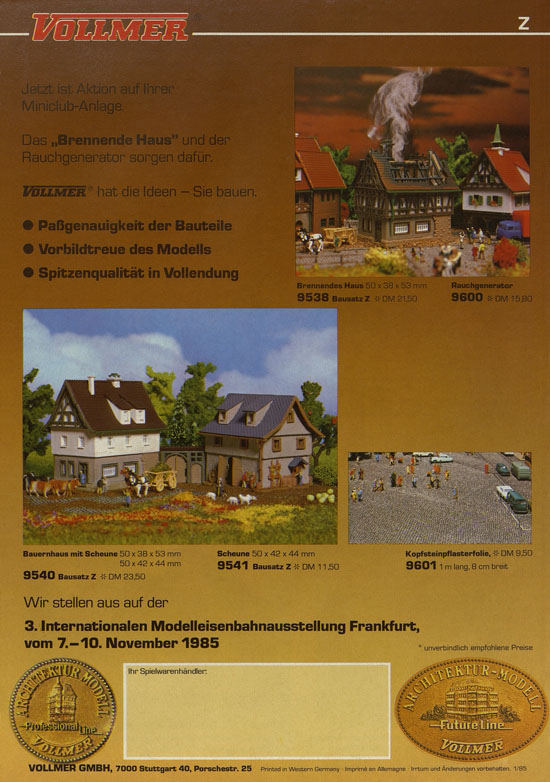 Seite 8 Vollmer Prospekt mit Neuheiten 1985