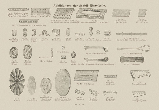 Walther Metall-Baukasten Stabil Katalog 1924