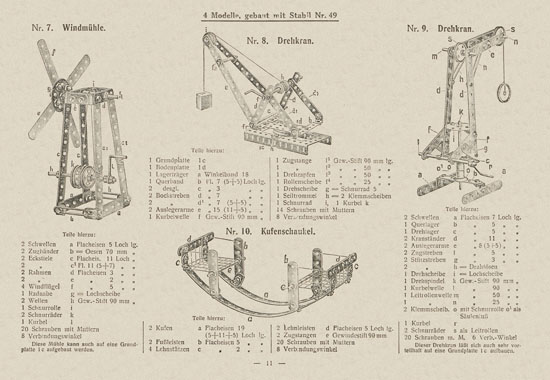 Walther Metall-Baukasten Stabil Katalog 1924