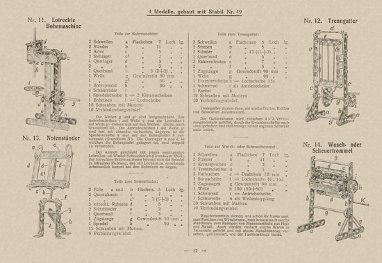 Walther Metall-Baukasten Stabil Katalog 1924