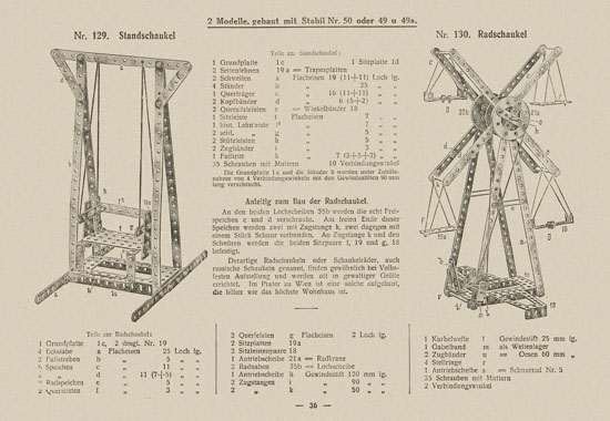 Walther Metall-Baukasten Stabil Katalog 1924