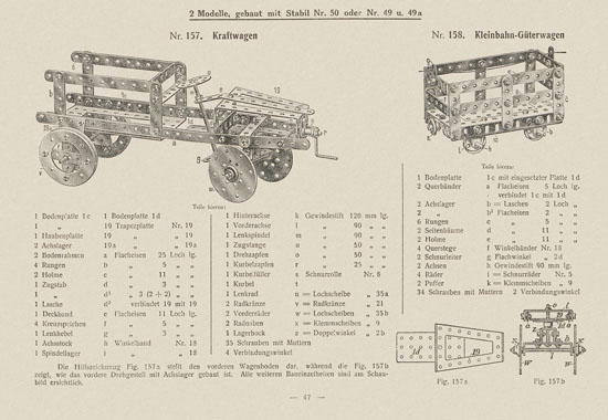 Walther Metall-Baukasten Stabil Katalog 1924