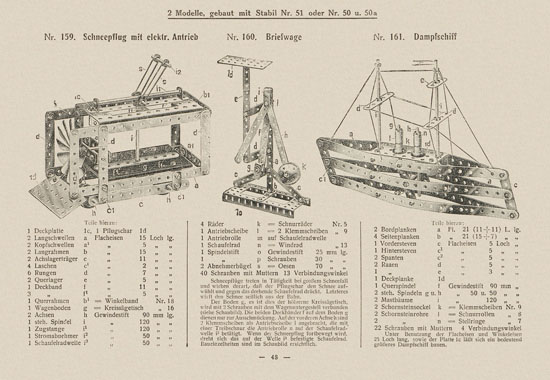 Walther Metall-Baukasten Stabil Katalog 1924