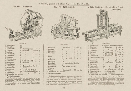 Walther Metall-Baukasten Stabil Katalog 1924