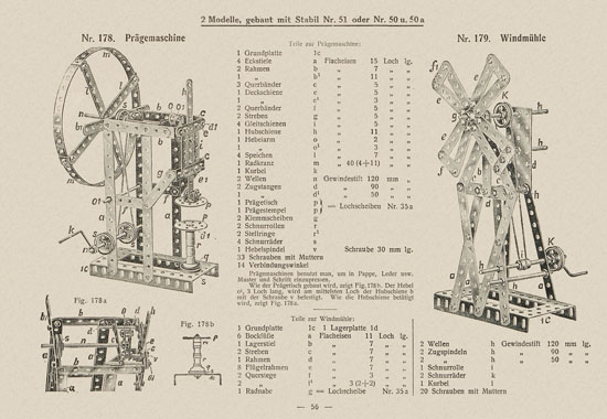 Walther Metall-Baukasten Stabil Katalog 1924