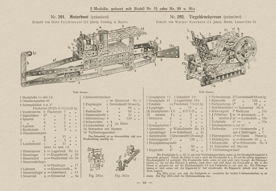 Walther Metall-Baukasten Stabil Katalog 1924