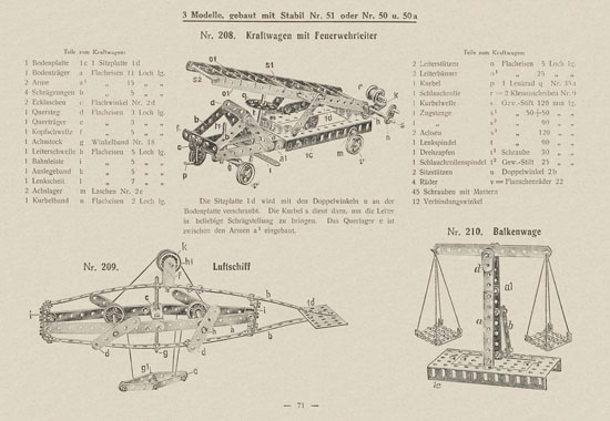 Walther Metall-Baukasten Stabil Katalog 1924