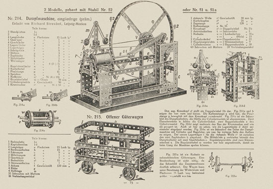 Walther Metall-Baukasten Stabil Katalog 1924