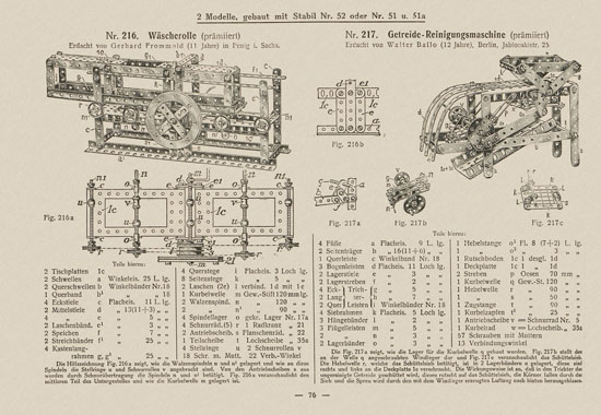 Walther Metall-Baukasten Stabil Katalog 1924