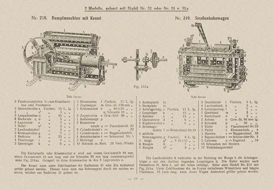 Walther Metall-Baukasten Stabil Katalog 1924