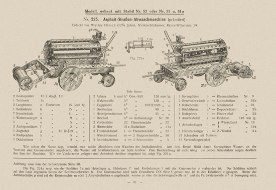 Walther Metall-Baukasten Stabil Katalog 1924