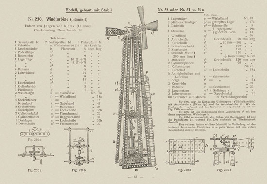 Walther Metall-Baukasten Stabil Katalog 1924