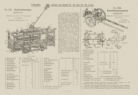 Walther Metall-Baukasten Stabil Katalog 1924