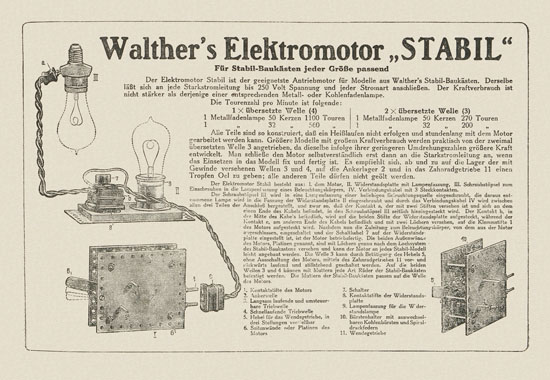 Walther Metall-Baukasten Stabil Katalog 1924