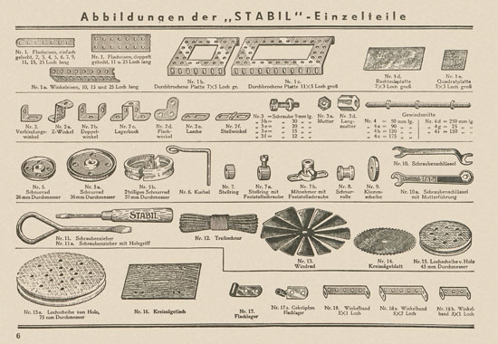 Walther Metall-Baukasten Stabil Katalog 1951