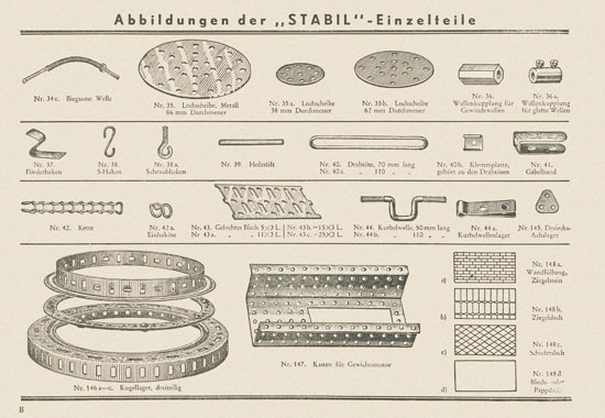 Walther Metall-Baukasten Stabil Katalog 1951