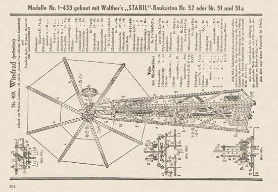 Walther Metall-Baukasten Stabil Katalog 1951