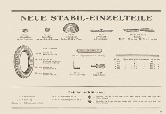 Walther Metall-Baukasten Stabil Katalog 1951