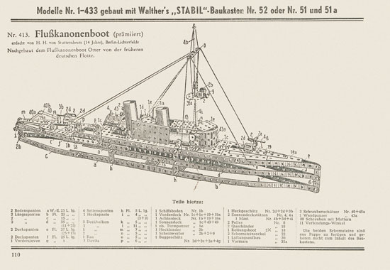 Walther Metall-Baukasten Stabil Katalog 1951