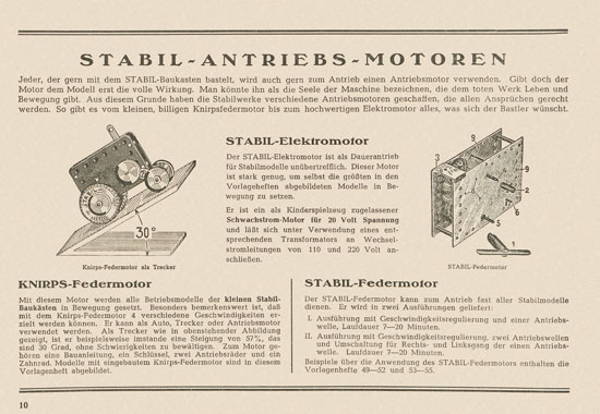 Walther Metall-Baukasten Stabil Katalog 1951