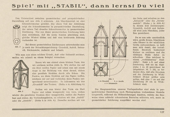 Walther Metall-Baukasten Stabil Katalog 1951