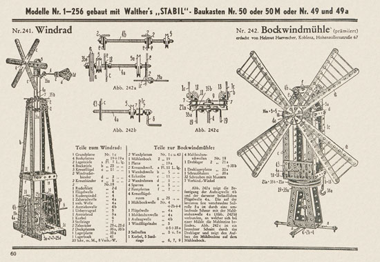 Walther Metall-Baukasten Stabil Katalog 1951