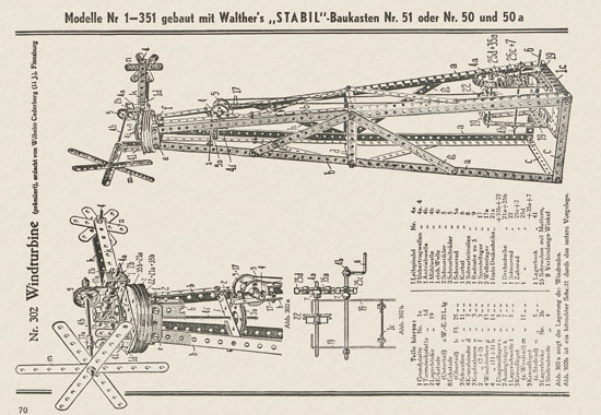 Walther Metall-Baukasten Stabil Katalog 1951