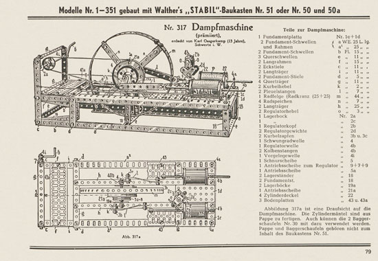 Walther Metall-Baukasten Stabil Katalog 1951