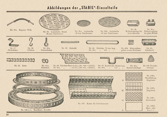 Walther Metall-Baukasten Stabil Katalog 1952