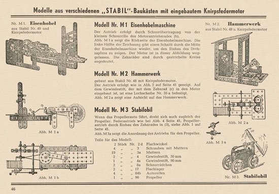 Walther Metall-Baukasten Stabil Katalog 1952