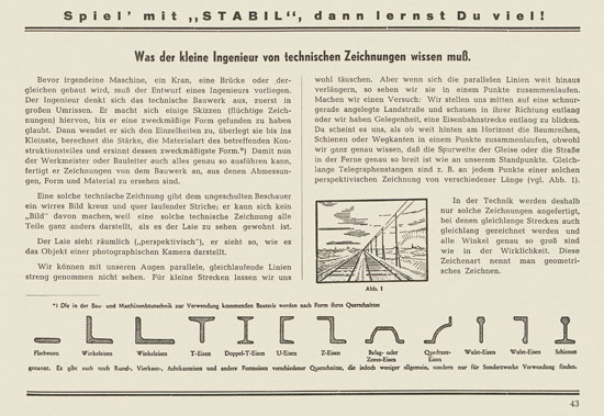 Walther Metall-Baukasten Stabil Katalog 1953