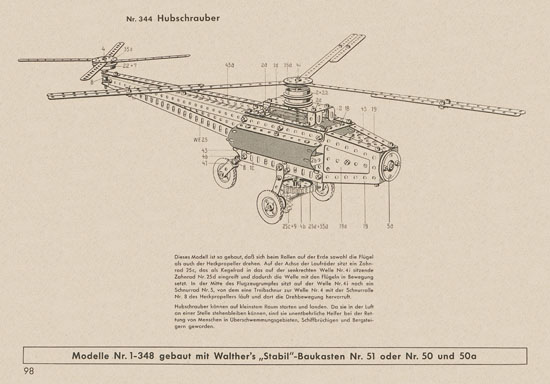 Walther Metall-Baukasten Stabil Katalog 1956