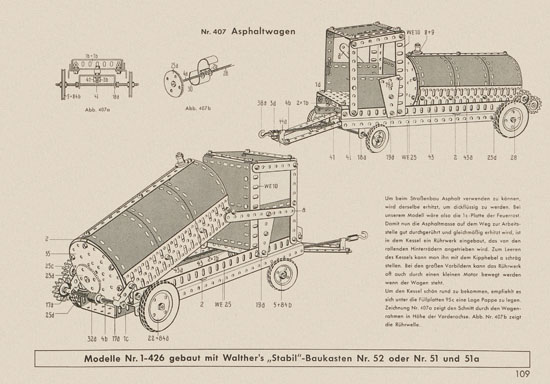 Walther Metall-Baukasten Stabil Katalog 1956