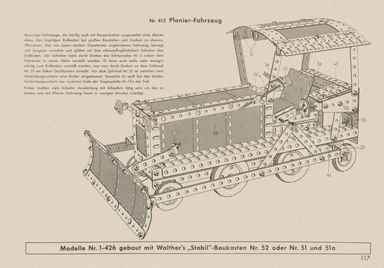 Walther Metall-Baukasten Stabil Katalog 1956