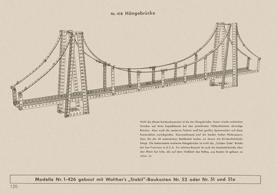 Walther Metall-Baukasten Stabil Katalog 1956