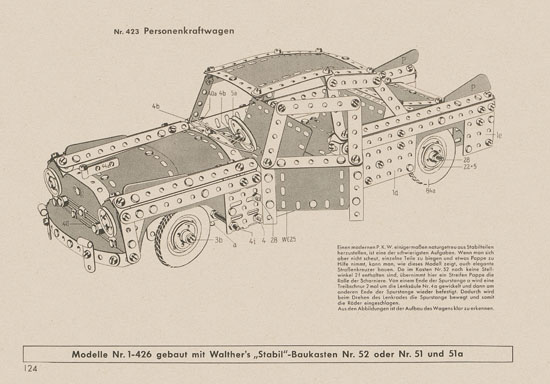 Walther Metall-Baukasten Stabil Katalog 1956