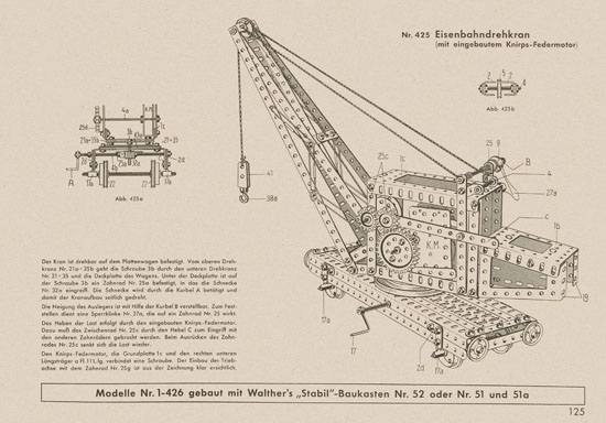 Walther Metall-Baukasten Stabil Katalog 1956