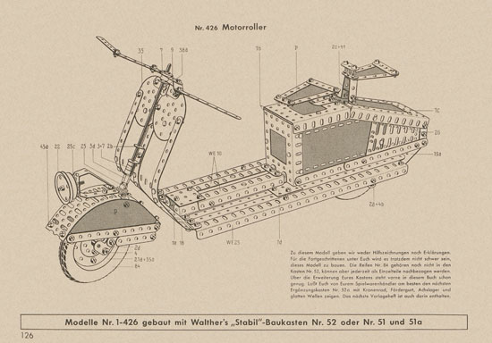 Walther Metall-Baukasten Stabil Katalog 1956