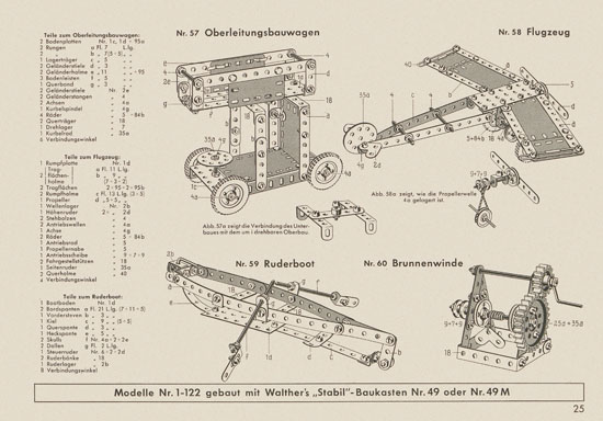 Walther Metall-Baukasten Stabil Katalog 1956