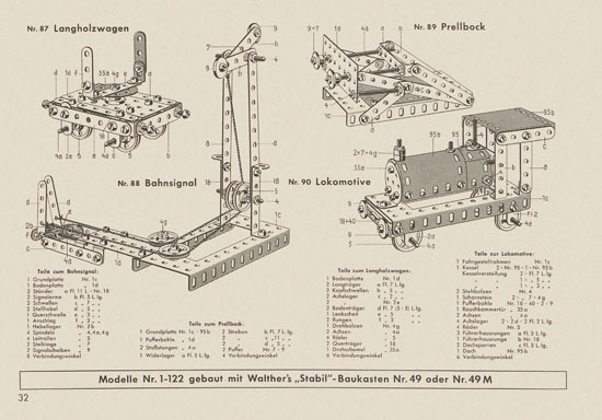 Walther Metall-Baukasten Stabil Katalog 1956