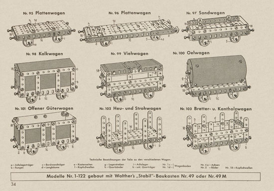 Walther Metall-Baukasten Stabil Katalog 1956