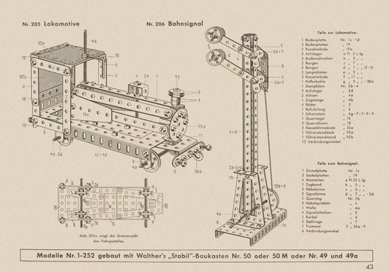 Walther Metall-Baukasten Stabil Katalog 1956