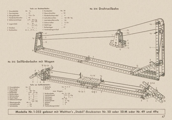 Walther Metall-Baukasten Stabil Katalog 1956