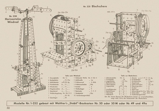 Walther Metall-Baukasten Stabil Katalog 1956