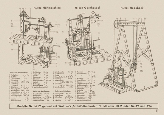 Walther Metall-Baukasten Stabil Katalog 1956
