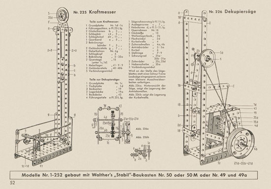 Walther Metall-Baukasten Stabil Katalog 1956