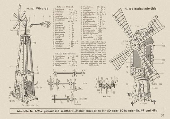 Walther Metall-Baukasten Stabil Katalog 1956