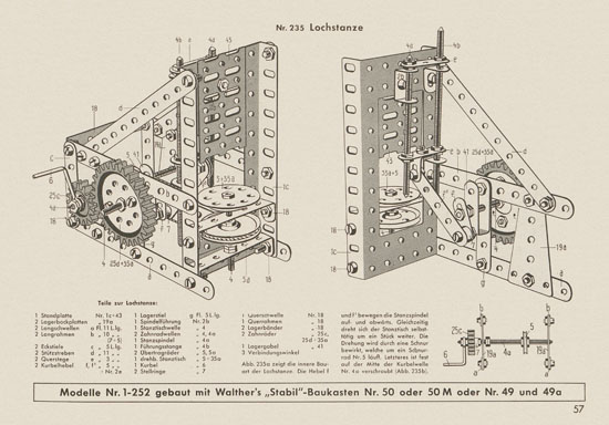 Walther Metall-Baukasten Stabil Katalog 1956