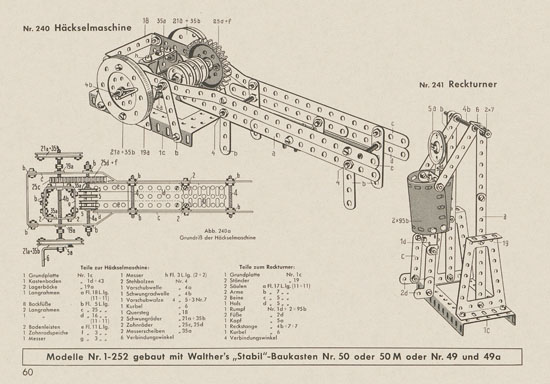 Walther Metall-Baukasten Stabil Katalog 1956