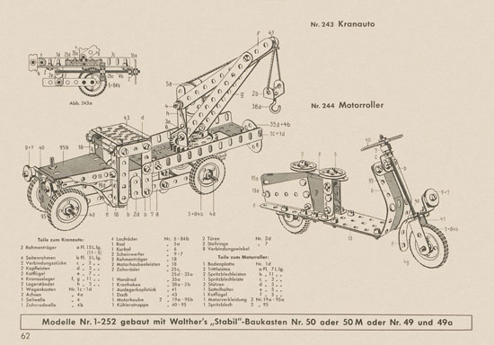 Walther Metall-Baukasten Stabil Katalog 1956